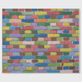 Bunte Backsteinmauer Geschenkpapier (Flach)