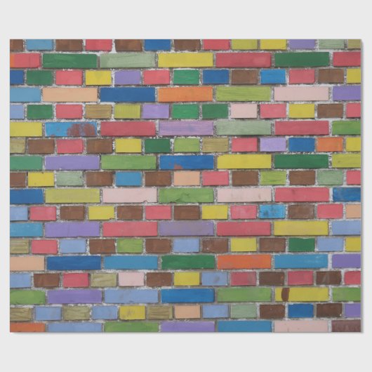Bunte Backsteinmauer Geschenkpapier (Flach)