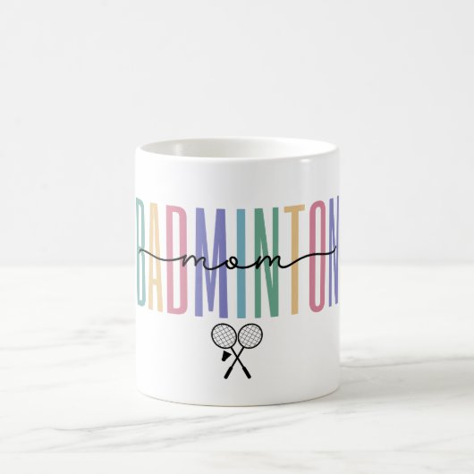 Bunte Badminton-Mama Kaffeetasse (Mittel)