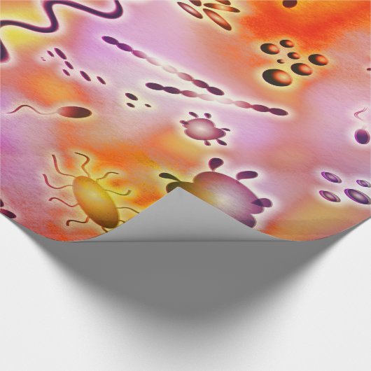 Bunte Bakterien Geschenkpapier (Ecke)