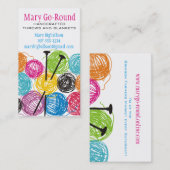 Bunte Bälle des Garn-Stricknadelstrickers Visitenkarte (Vorne/Hinten)