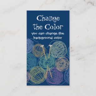 Bunte Bälle von Garn-Stricknadel-Geschäfts-Karte Visitenkarte