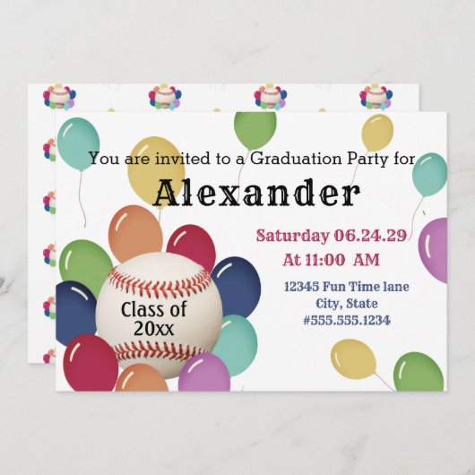 Bunte Ballon Baseball Sportstudio Party (Vorne/Hinten)