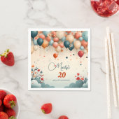 Bunte Ballon Birthday Papier Napkins Serviette (Beispiel)
