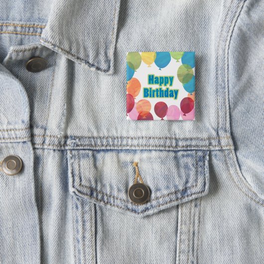 Bunte Ballon Geburtstag Button (Beispiel)