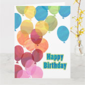 Bunte Ballon Geburtstag Karte (Gelbe Blume)