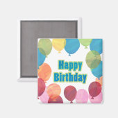 Bunte Ballon Geburtstag Magnet (Vorderseite/Rückseite)