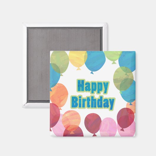 Bunte Ballon Geburtstag Magnet (Vorderseite/Rückseite)