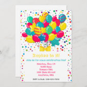 Bunte Ballon Geburtstagsparty Einladung (Vorne/Hinten)