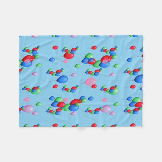 Bunte Ballone Fleecedecke (Vorderseite (Horizontal))