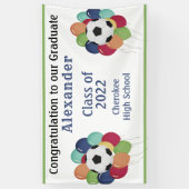 Bunte Ballonfußball-Graduierungsparty Banner (Vertikal)