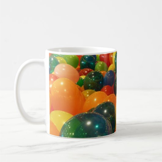 Bunte Ballons Party Design Kaffeetasse (Links)