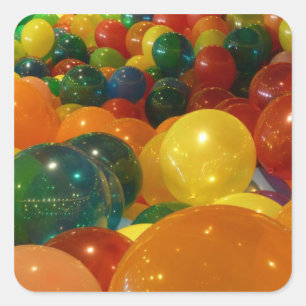 Bunte Ballons Party Design Quadratischer Aufkleber