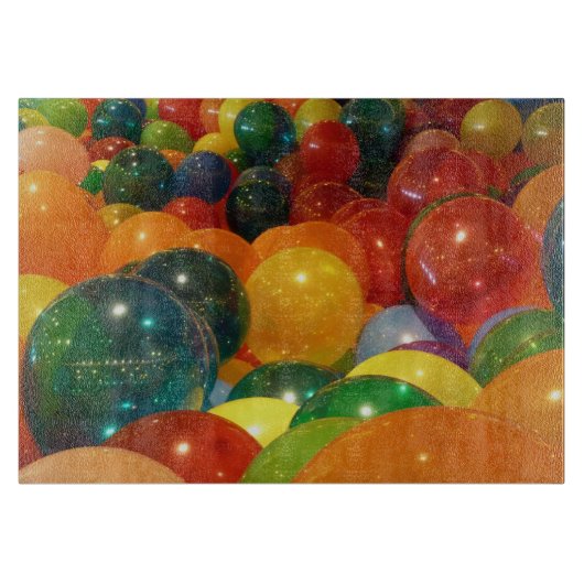 Bunte Ballons Party Design Schneidebrett (Vorderseite)