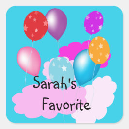 bunte Ballons und Wolken persönliche Aufkleber