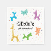 Bunte Ballontiere Geburtstagsparty Serviette (Vorderseite)