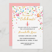 Bunte Balloons & Confetti Einladung zum Geburtstag (Vorne/Hinten)