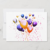 Bunte Balloons Geburtstagsfeier Einladung (Rückseite)