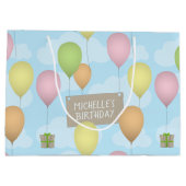 Bunte Balloons Geburtstagsmuster Geschenktasche | Große Geschenktüte (Rückseite)