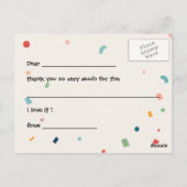 Bunte Balloons und Confetti Geburtstag Vielen Dank Postkarte (Rückseite)