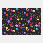 Bunte Balloons und Stars Geschenkpapier Set (Vorderseite)