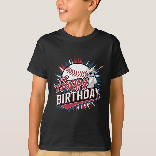 Bunte Baseball-Geburt T-Shirt (Vorderseite)