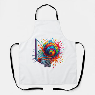 Bunte Basketball-Tie-Dye-Farbe Basketballkorb Schürze