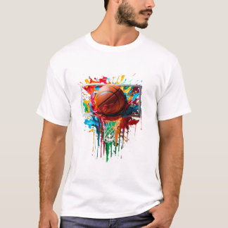 Bunte Basketball-Tie-Dye-Farbe T-Shirt