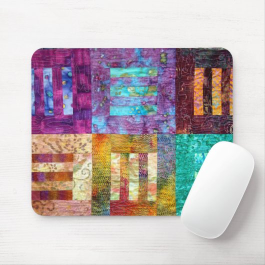 Bunte Batik-Steppdecken-Blöcke Mousepad (Mit Mouse)