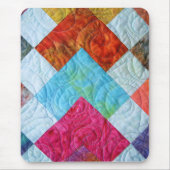 Bunte Batik-Steppdecken-Quadrate Mousepad (Vorne)