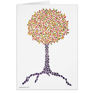 Bunte Baum-Malerei-Karte