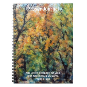 Bunte Bäume Bibelvers Gebetsjournal Notizblock