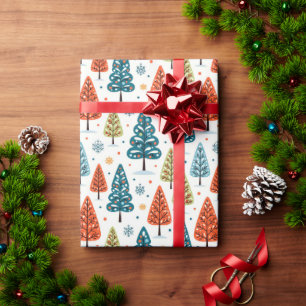 Bunte Bäume Geschenkpapier