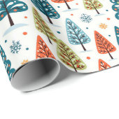 Bunte Bäume Geschenkpapier (Rolleneckpunkt)