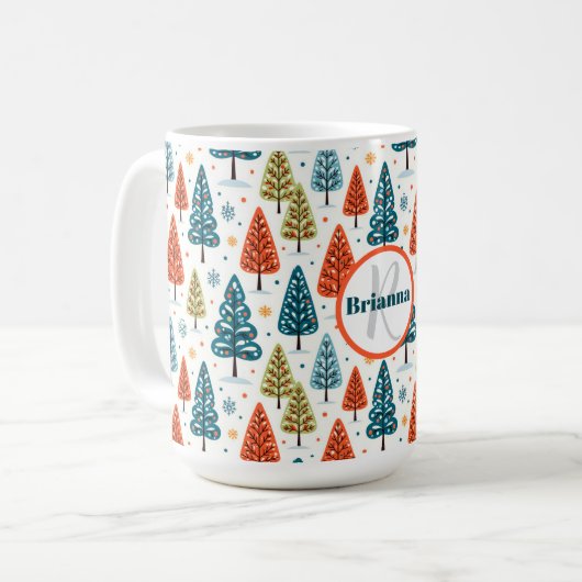 Bunte Bäume Kaffeetasse (Vorderseite Links)