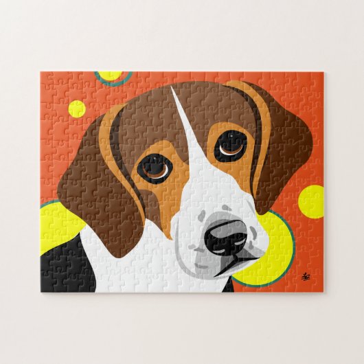 Bunte Beagle-Hundepuzzlespiele Puzzle (Horizontal)