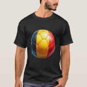 Bunte belgische Flagge Fußball-Ball T-Shirt (Vorderseite)