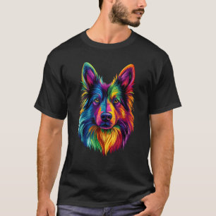 Bunte belgische Schäferhund-Gesicht-Hundefreund Mä T-Shirt