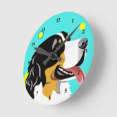 Bunte Bernese Gebirgshundeuhren Runde Wanduhr (Winkel)