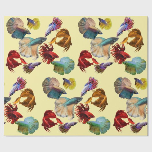 Bunte Betta Fische Geschenkpapier (Flach)
