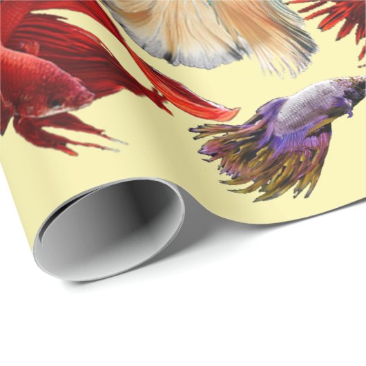Bunte Betta Fische Geschenkpapier (Rolleneckpunkt)