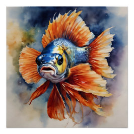 Bunte Betta Fische Nr. 2 Glossen-Poster Poster
