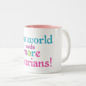 Bunte Bibliothekar-Zitat-Tasse Zweifarbige Tasse (VorderseiteRechts)
