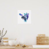Bunte Biene Wasserfarben Kunst Poster (Küche)