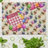 Bunte Bingo-Karten Geschirrtuch (Gefaltet)