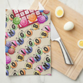 Bunte Bingo-Karten Geschirrtuch (Viertel Falte)