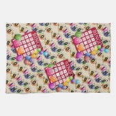 Bunte Bingo-Karten Geschirrtuch (Horizontal)