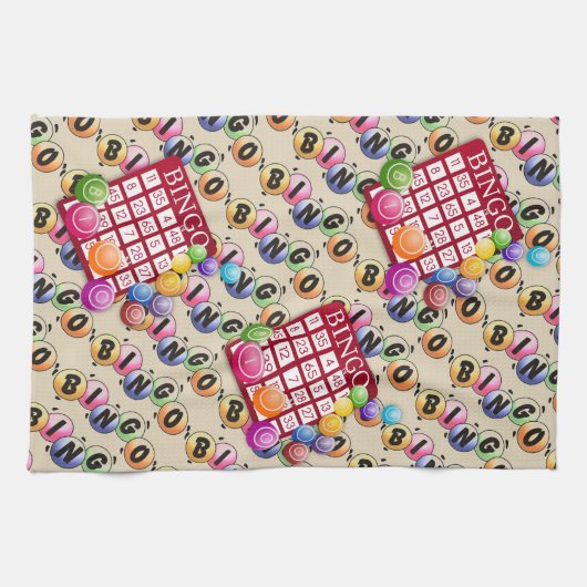 Bunte Bingo-Karten Geschirrtuch (Horizontal)