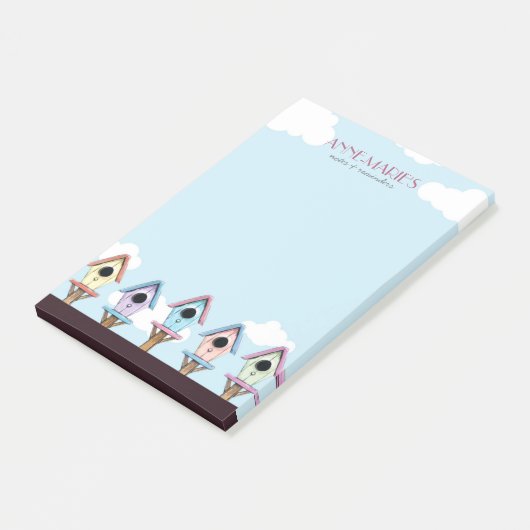 Bunte Birdhouses-Anmerkungen u. Erinnerungen Post-it Klebezettel (angewinkelt)