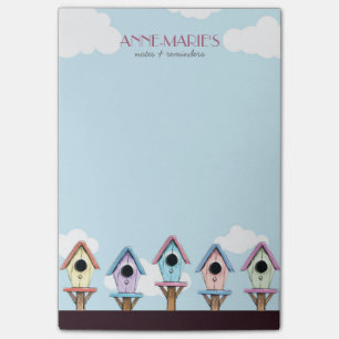 Bunte Birdhouses-Anmerkungen u. Erinnerungen Post-it Klebezettel